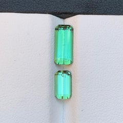 Vibrant Green Natural Tourmaline Loose Gemstones 2.35Ct Emerald Cut for Jewelry