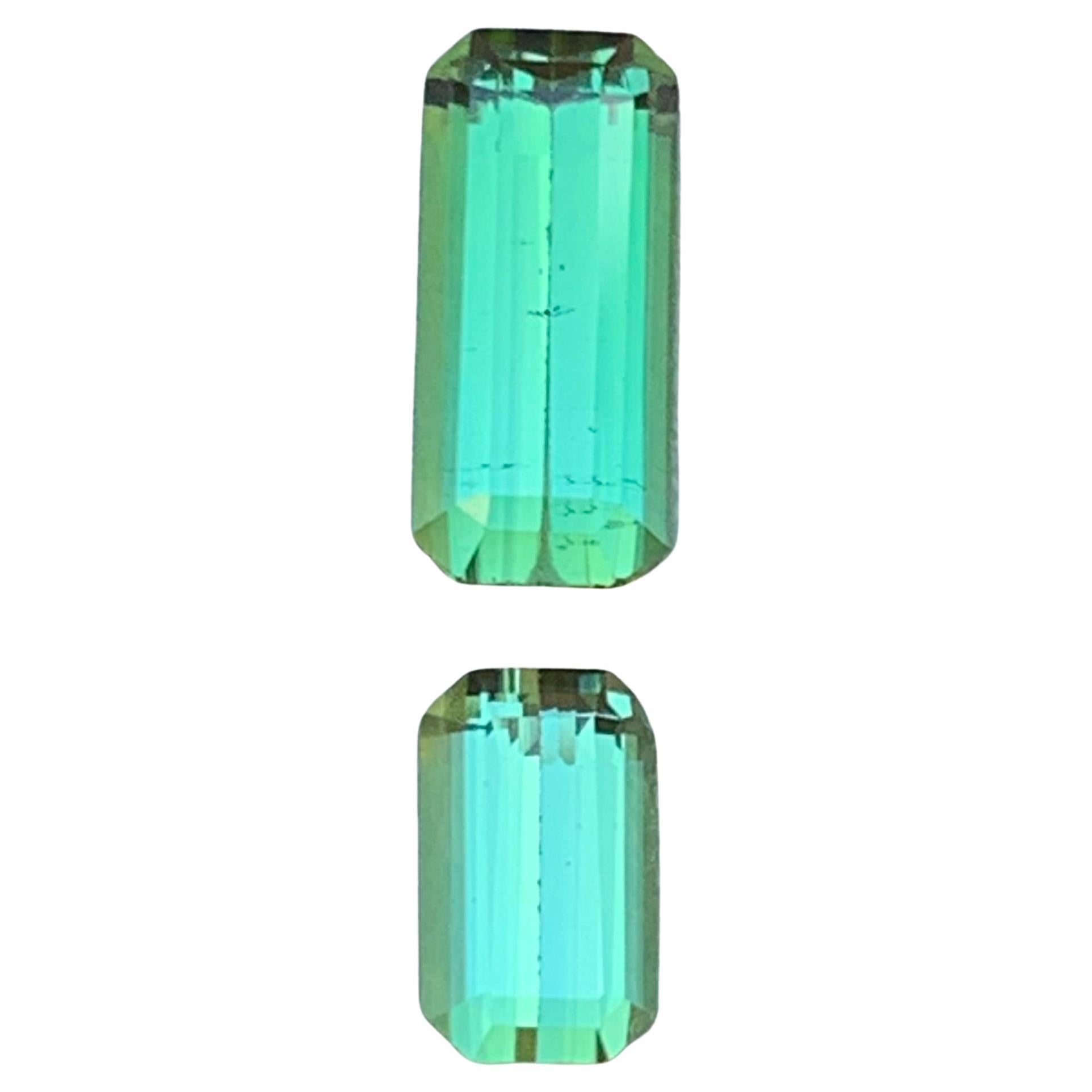 Vibrant Green Natural Tourmaline Loose Gemstones 2.35Ct Emerald Cut for Jewelry
