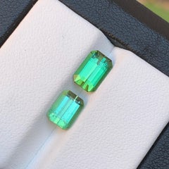 Vibrant Green Natural Tourmaline Loose Gemstones 3.00Ct Emerald Cut for Jewelry
