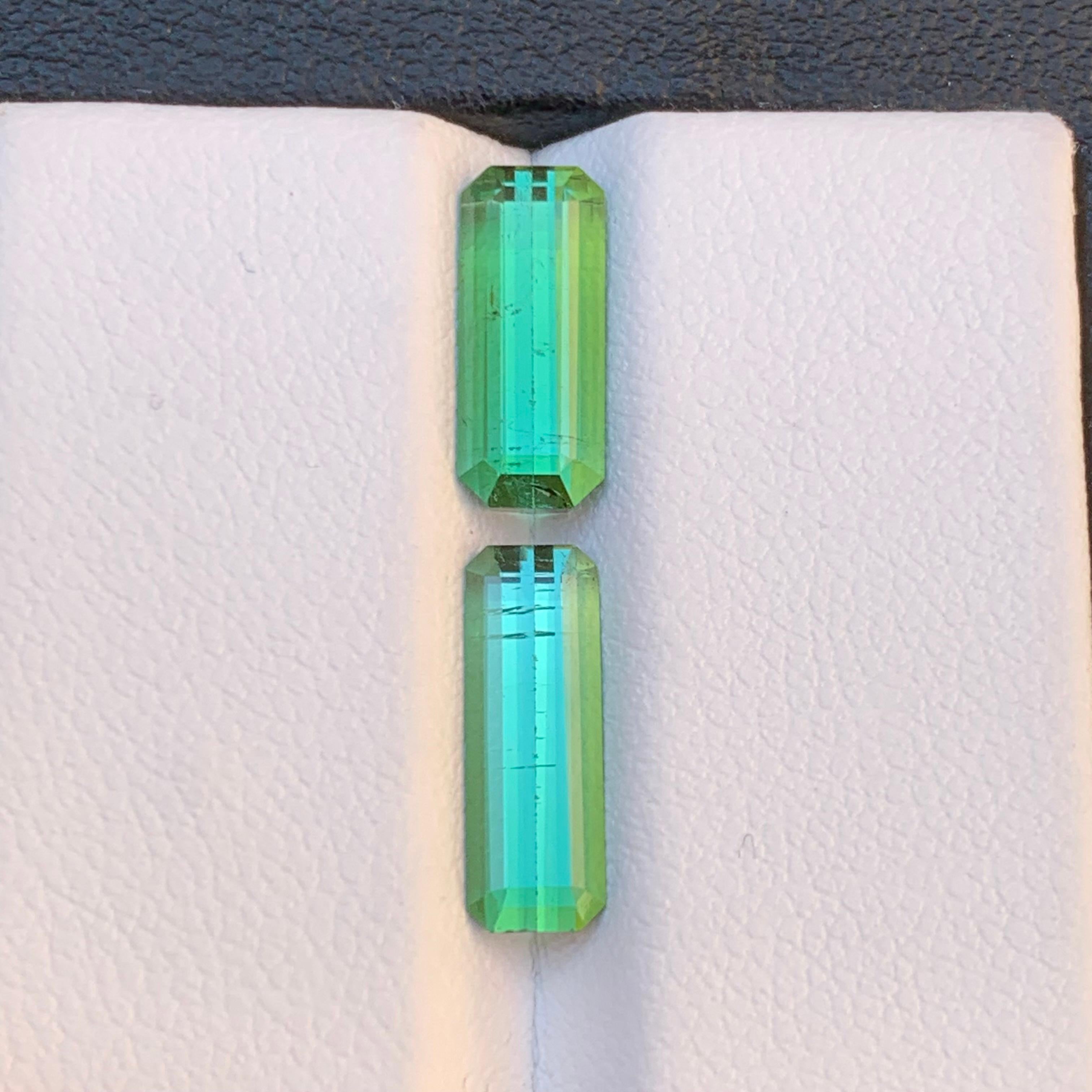 Vibrant Green Natural Tourmaline Loose Gemstones 3.50Ct Emerald Cut for Jewelry For Sale 5