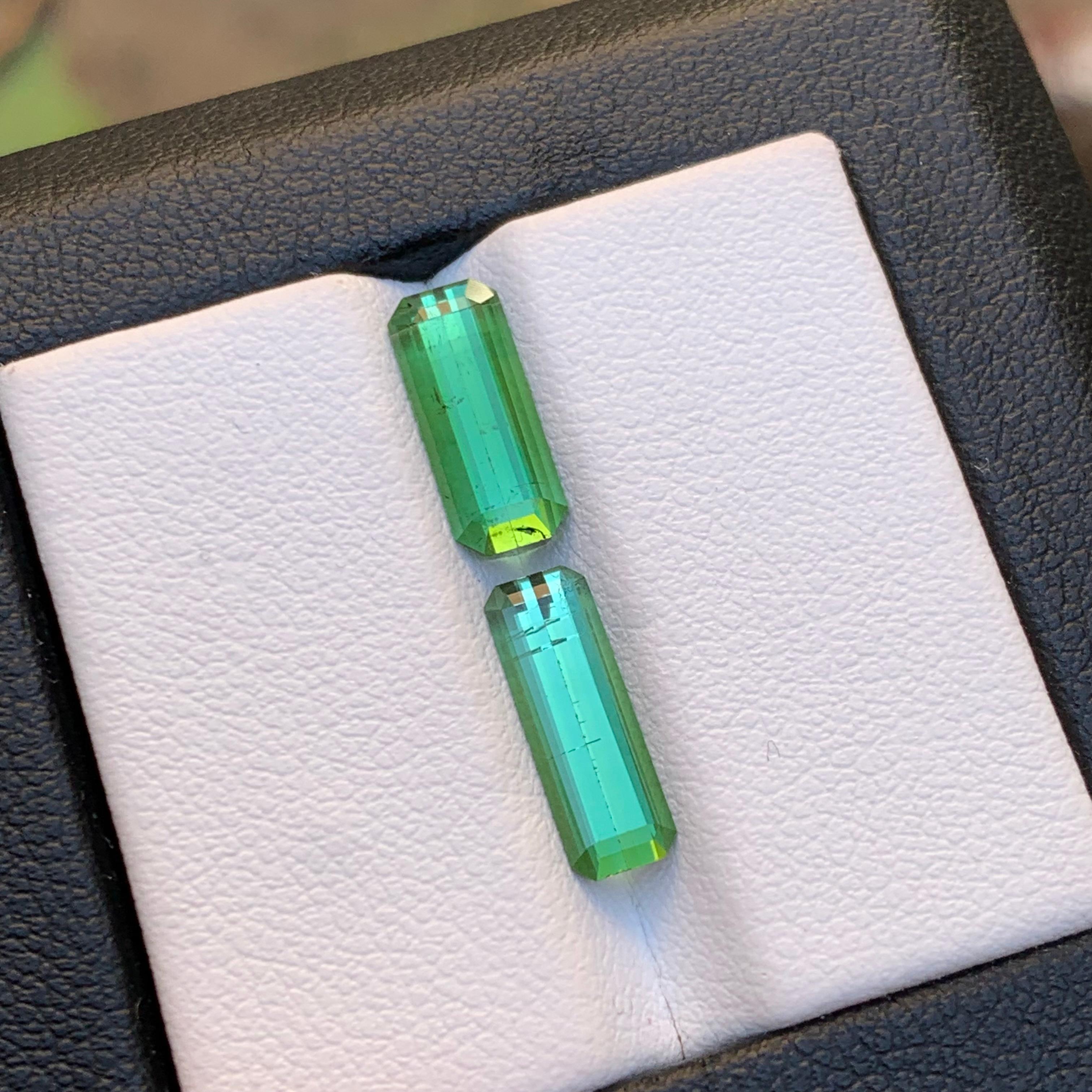 Vibrant Green Natural Tourmaline Loose Gemstones 3.50Ct Emerald Cut for Jewelry For Sale 6