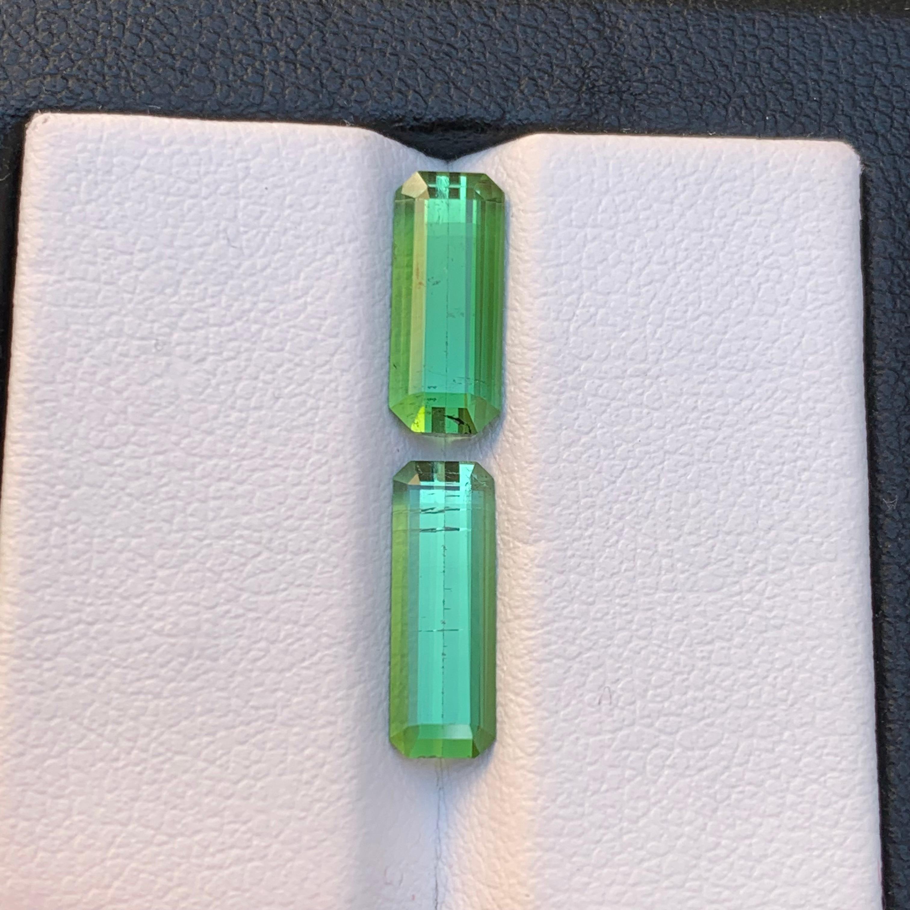 Vibrant Green Natural Tourmaline Loose Gemstones 3.50Ct Emerald Cut for Jewelry For Sale 7