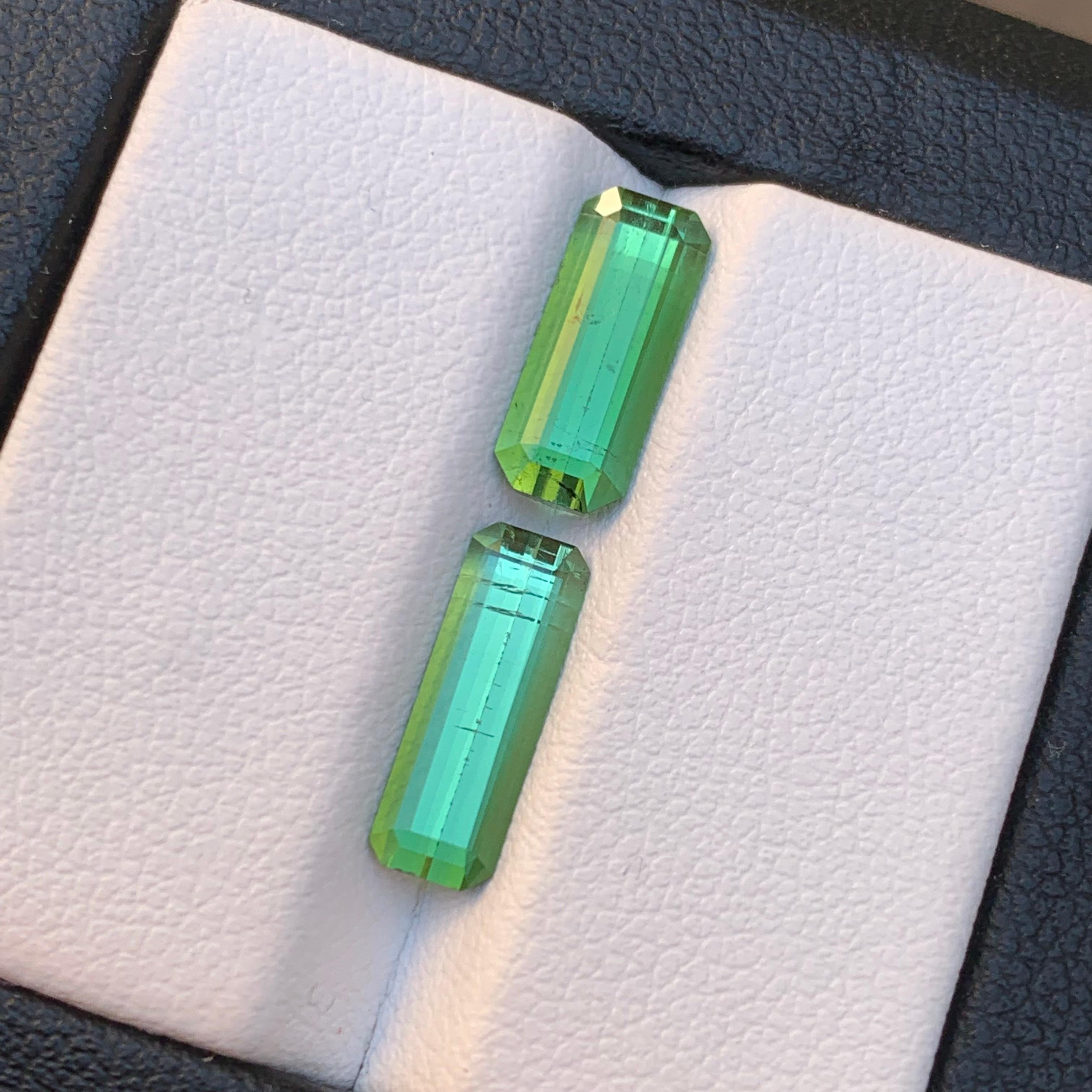 Vibrant Green Natural Tourmaline Loose Gemstones 3.50Ct Emerald Cut for Jewelry For Sale 8