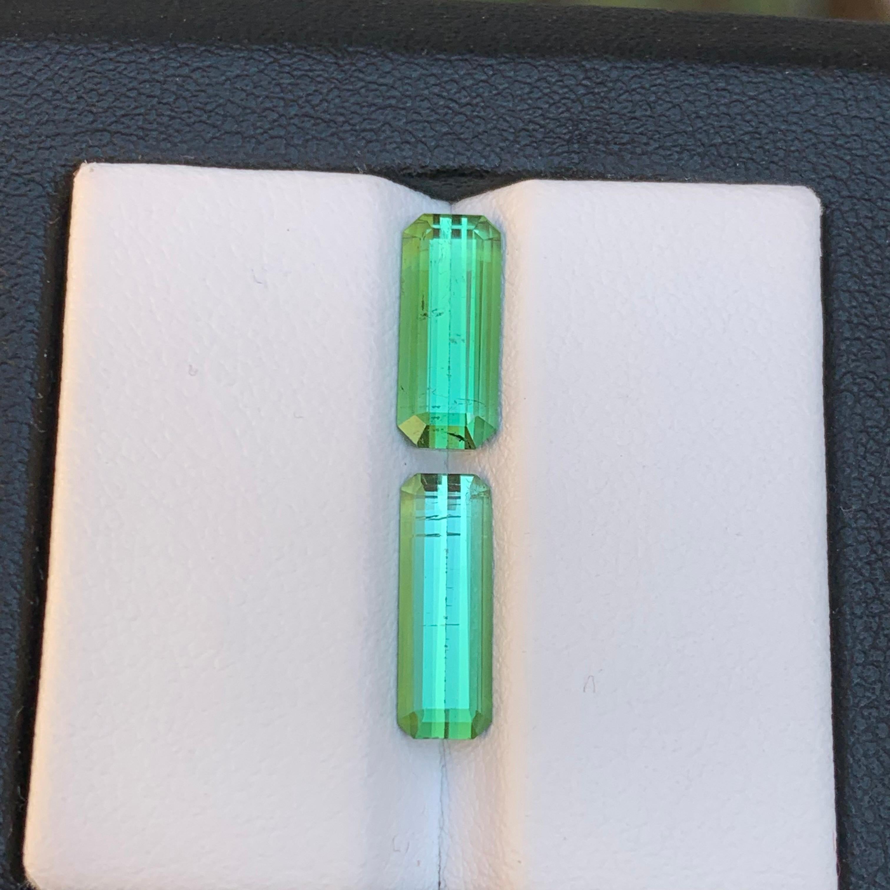 Women's or Men's Vibrant Green Natural Tourmaline Loose Gemstones 3.50Ct Emerald Cut for Jewelry For Sale