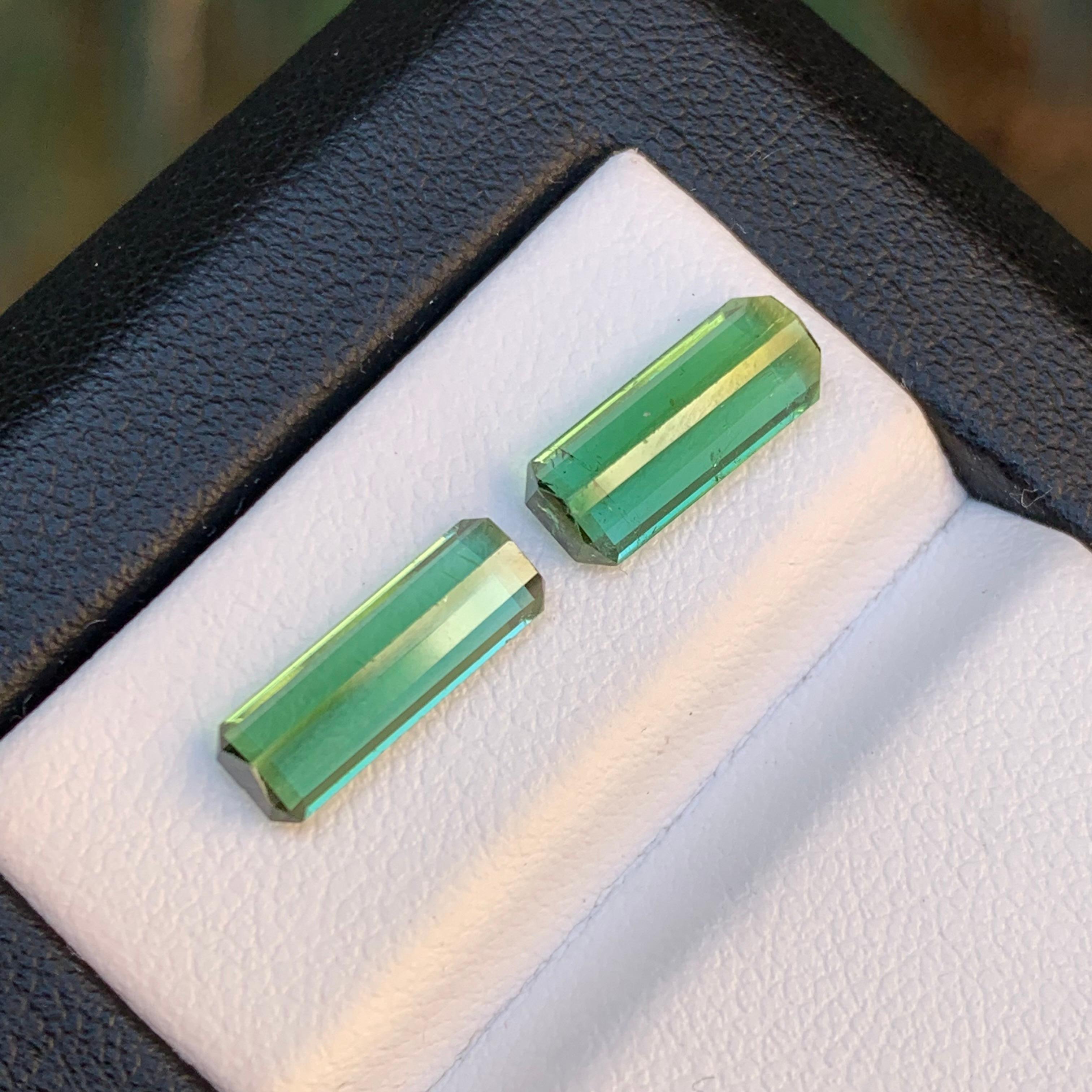 Vibrant Green Natural Tourmaline Loose Gemstones 3.50Ct Emerald Cut for Jewelry For Sale 1