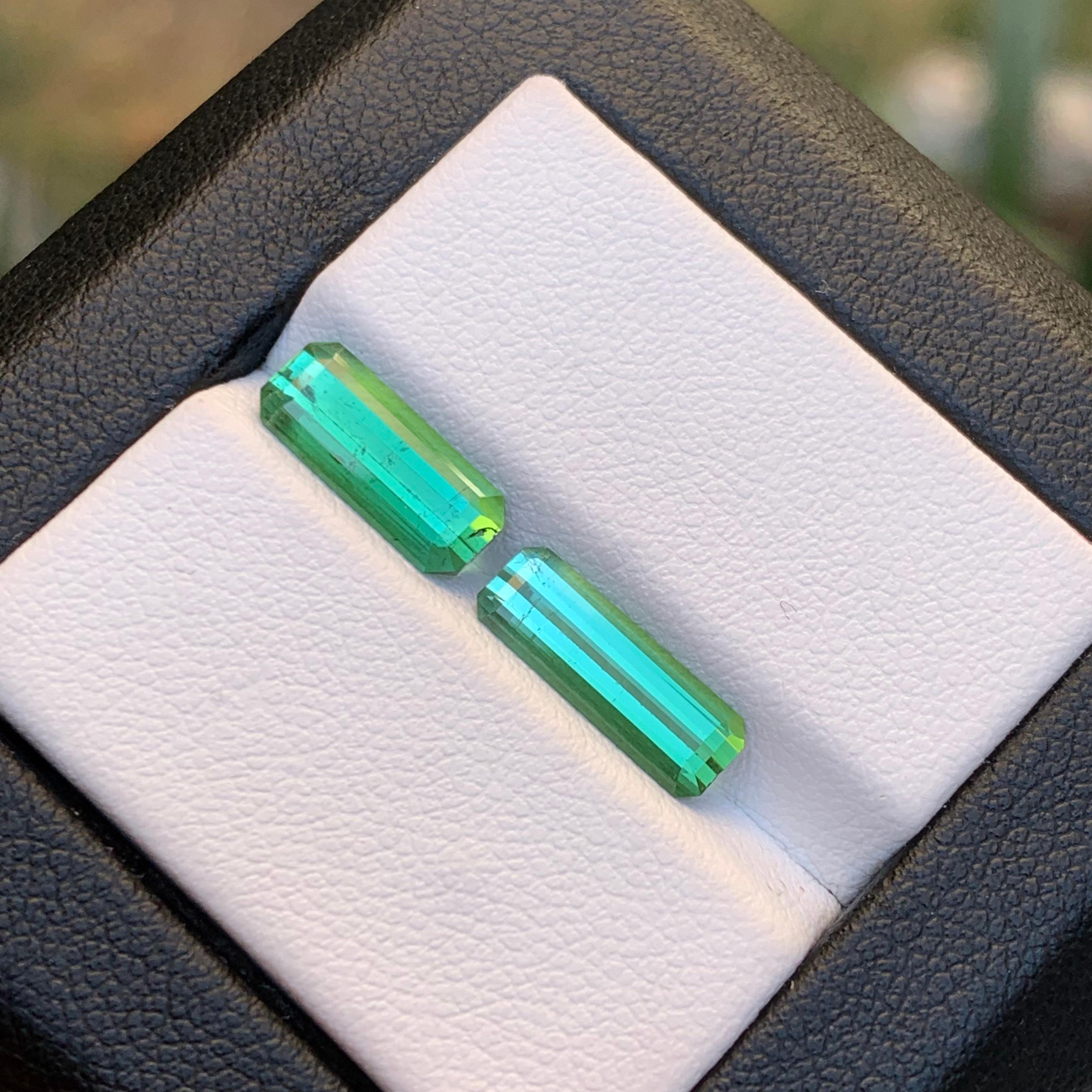 Vibrant Green Natural Tourmaline Loose Gemstones 3.50Ct Emerald Cut for Jewelry For Sale 3