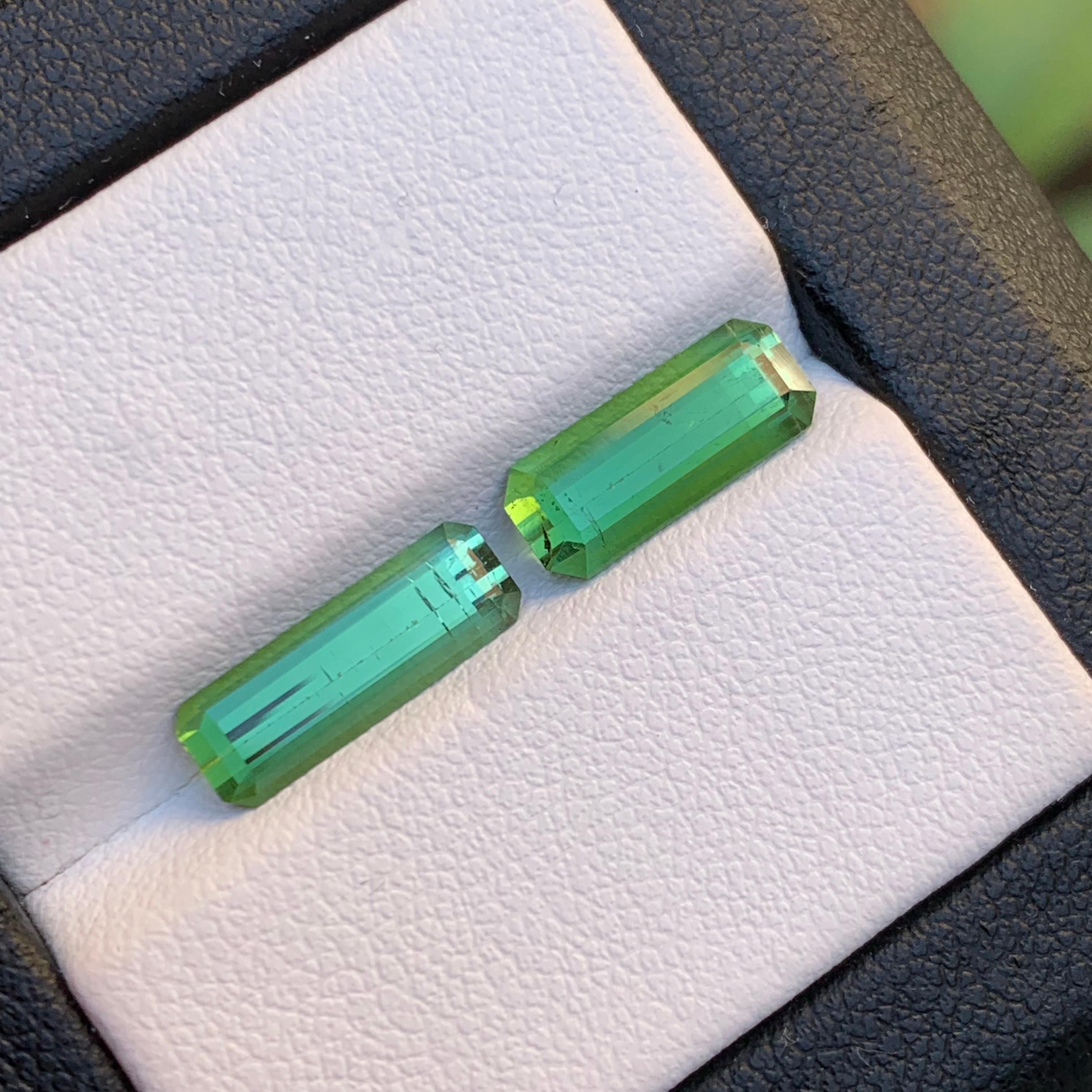 Vibrant Green Natural Tourmaline Loose Gemstones 3.50Ct Emerald Cut for Jewelry For Sale 4