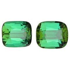 Boucles d'oreilles, tourmaline naturelle verte vibrante, pierres précieuses non serties 4,05 carats