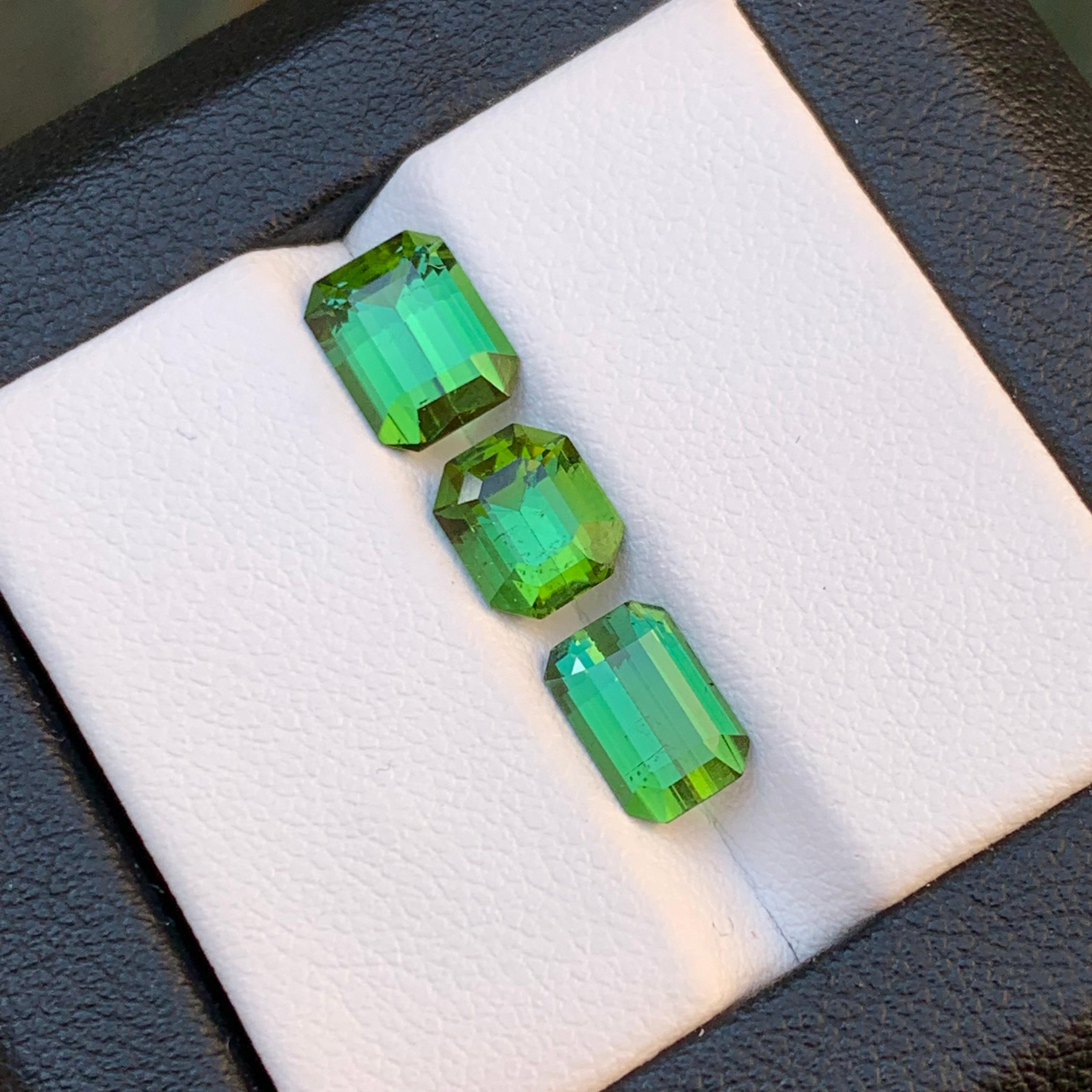 Leuchtend grüner natürlicher Turmalin mit losen Edelsteinen im Smaragdschliff von 4,30 Karat für Schmuck im Angebot 6