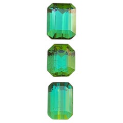 Vibrant Green Natural Tourmaline Loose Gemstones 4.30Ct Emerald Cut for Jewelry