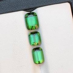 Vibrant Green Natural Tourmaline Loose Gemstones Lot for Jewelry 4.20 Ct Cushion