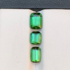 Vibrant Green Natural Tourmaline Loose Gemstones Lot for Jewelry 4.20 Ct Cushion