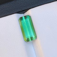 Vibrant Green Natural Tourmaline Ring Loose Gemstone 3 Ct Emerald Cut-Jewelry Vibrant Green Natural Tourmaline Ring Loose Gemstone 3 Ct Emerald Cut-Jewelry