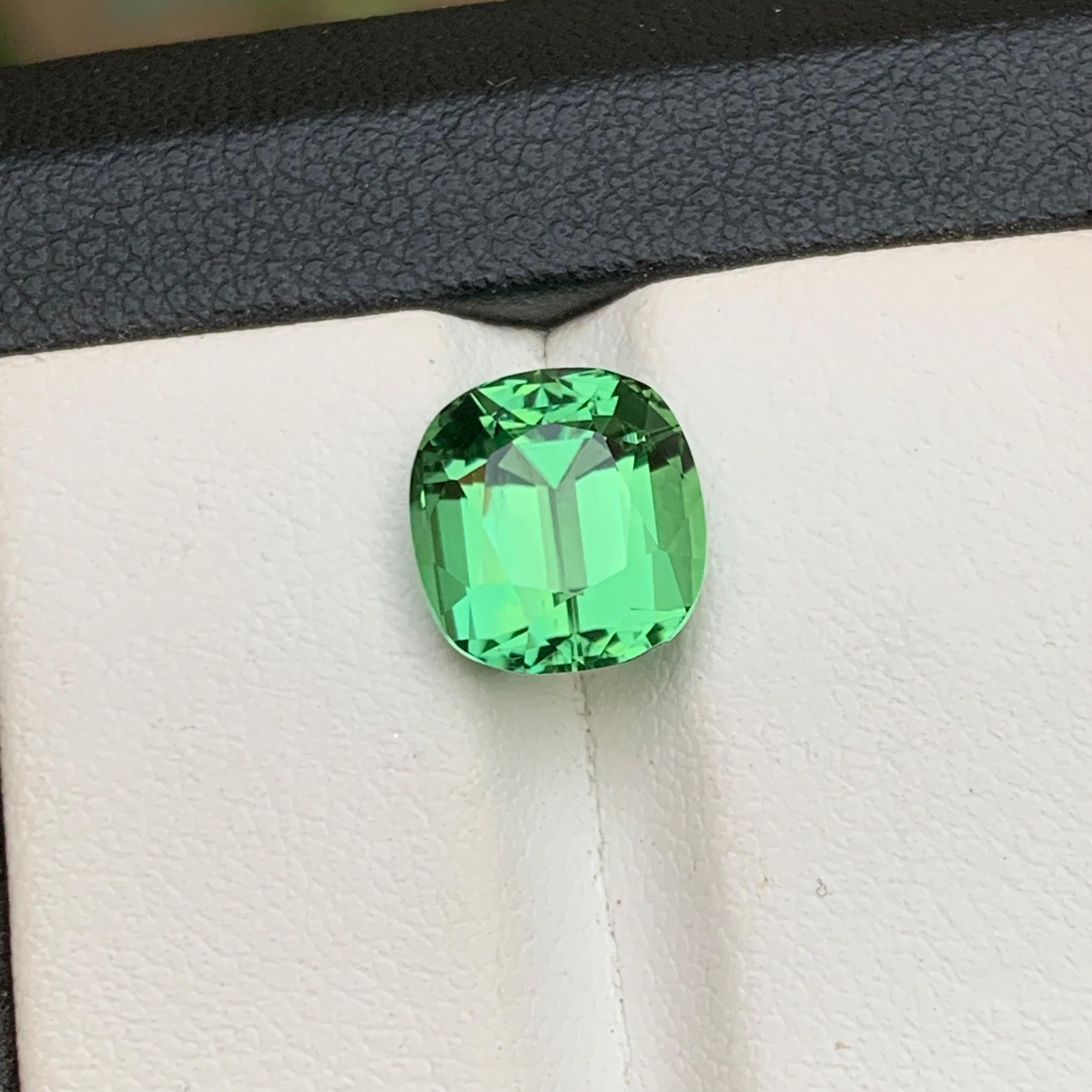 Vibrant Green Natural Turmalin Ring Lose Edelstein 3.90 Ct Cushion Cut-Schmuck im Angebot 6