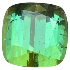 Vibrant Green Natural Tourmaline Ring Pendant Loose Gemstone 4.70 Ct Cushion Cut