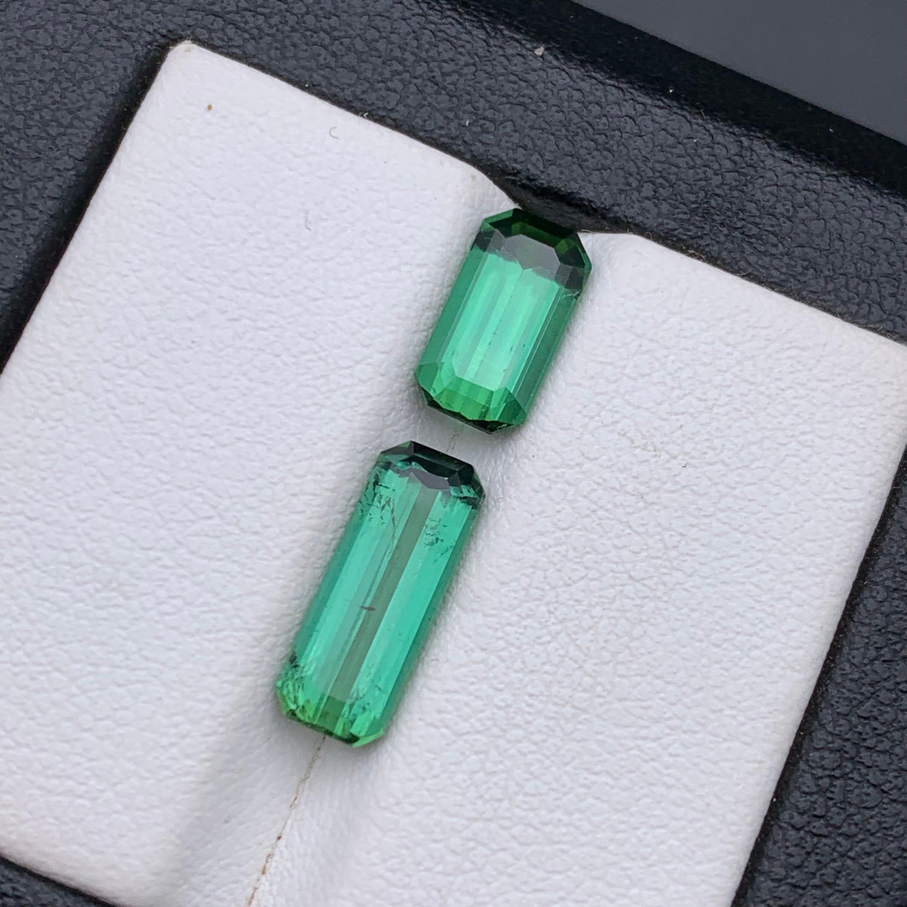 Contemporary Vibrant Green Natural Tourmaline Ring, Pendant Loose Gemstones 4.35 Ct-Jewelry For Sale