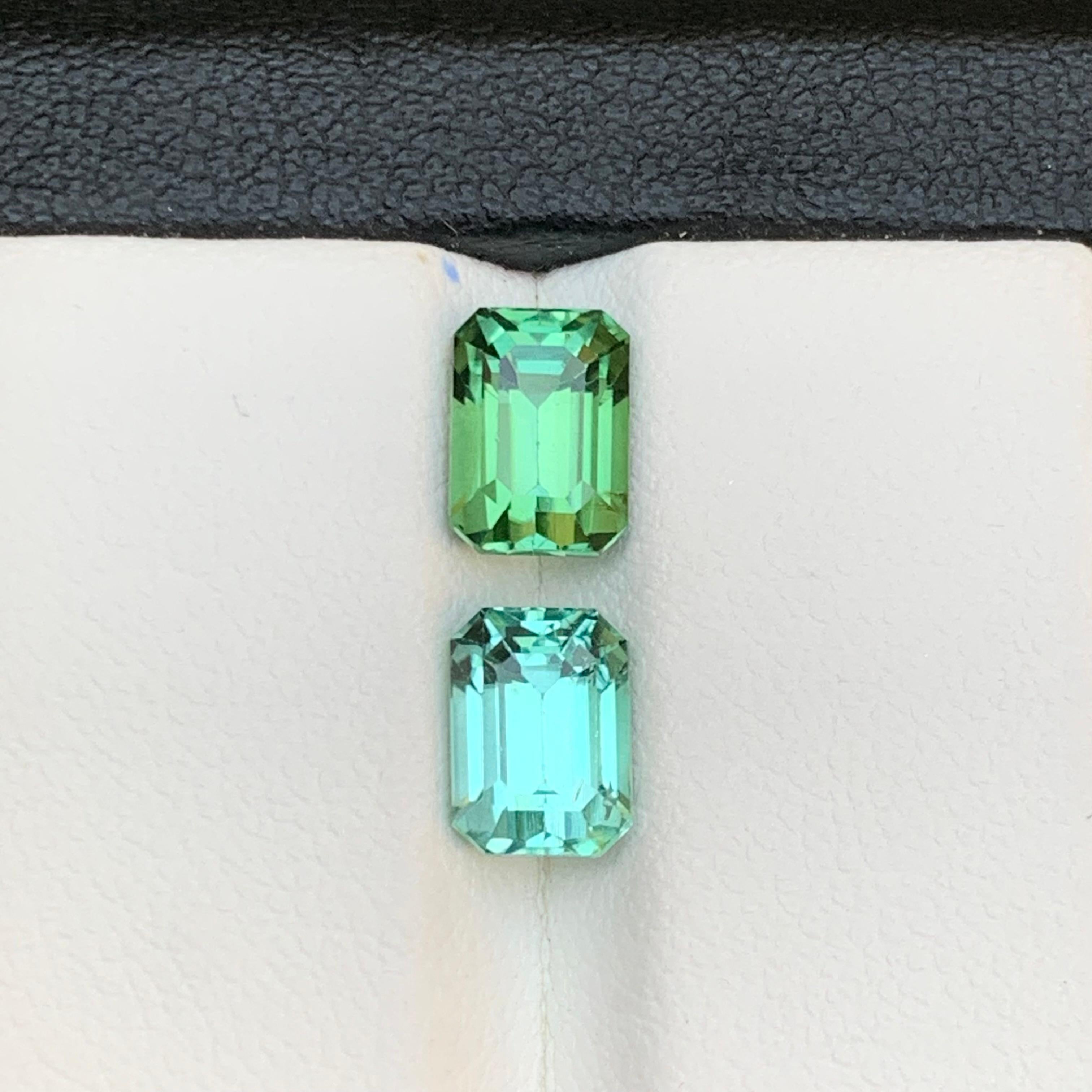 Gemas sueltas de turmalina natural verde vibrante y verde seafoam 3,90 Ct-Joyas en venta 4