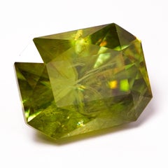 Vibrant Green Sphene Weighing 15.01 Carat Radiant Cut Loose Natural Gemstone