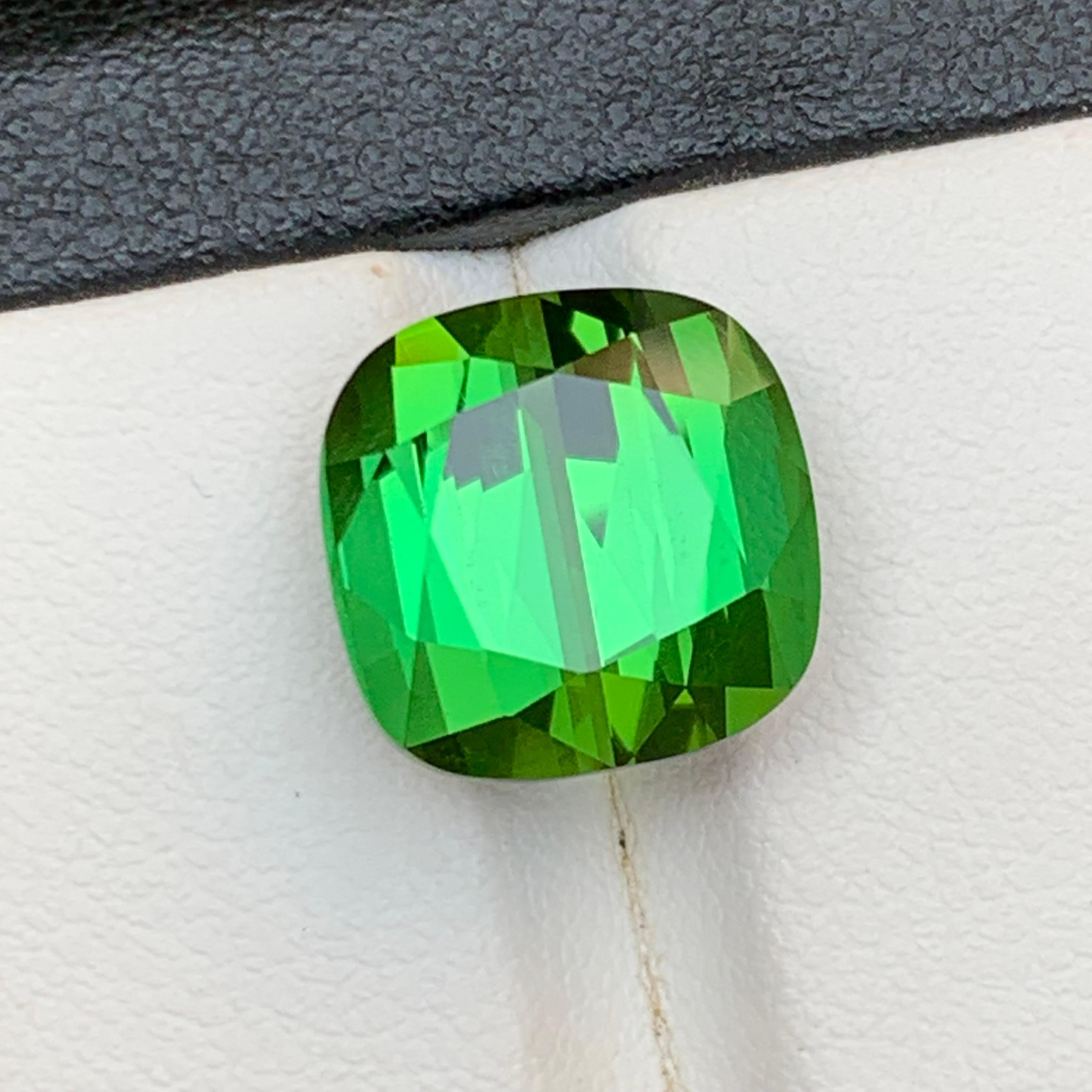 Lebendiger grüner Turmalin 12.50Ct Natürlicher loser Edelstein Cushion Cut-Ring-Schmuck im Angebot 4