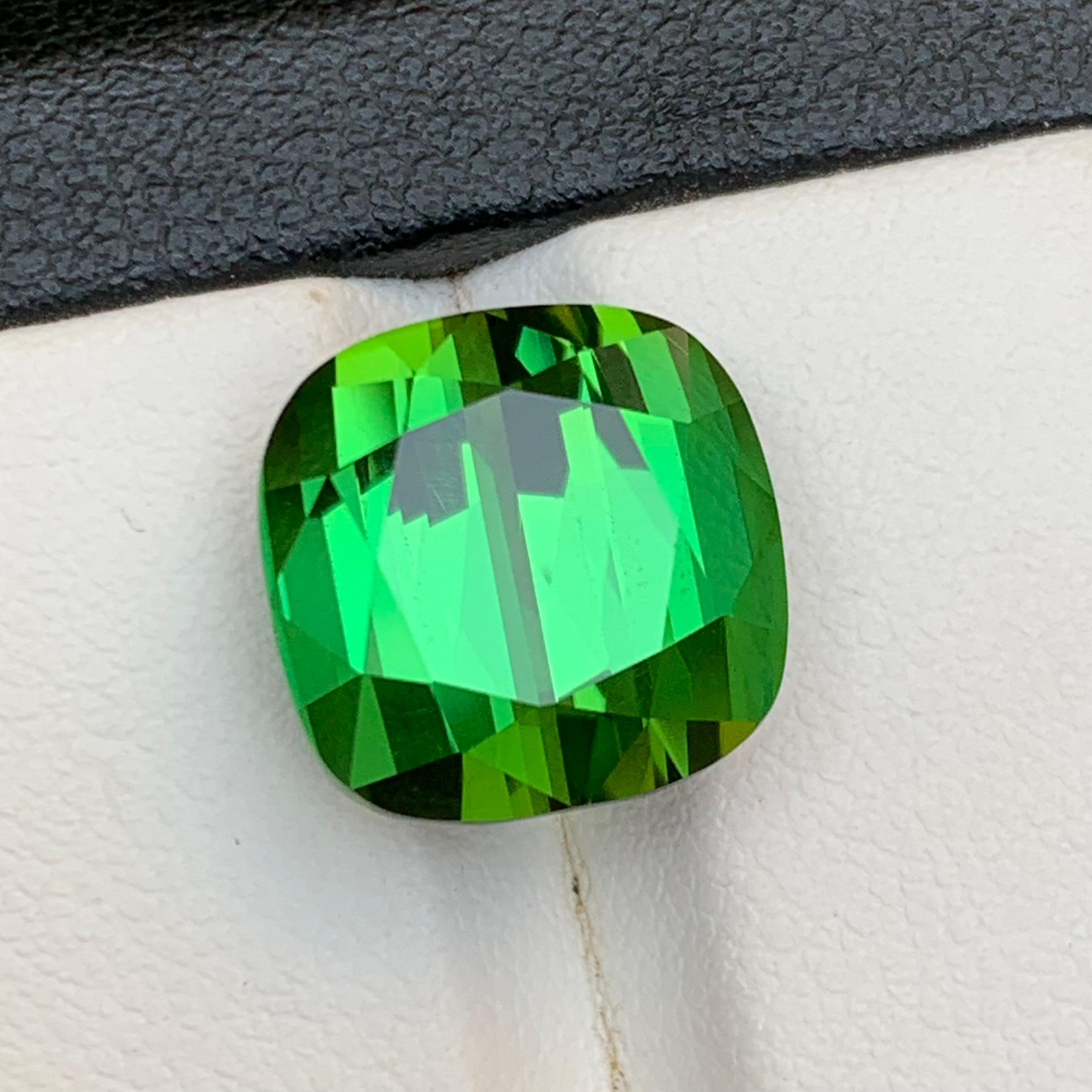 Lebendiger grüner Turmalin 12.50Ct Natürlicher loser Edelstein Cushion Cut-Ring-Schmuck im Angebot 5