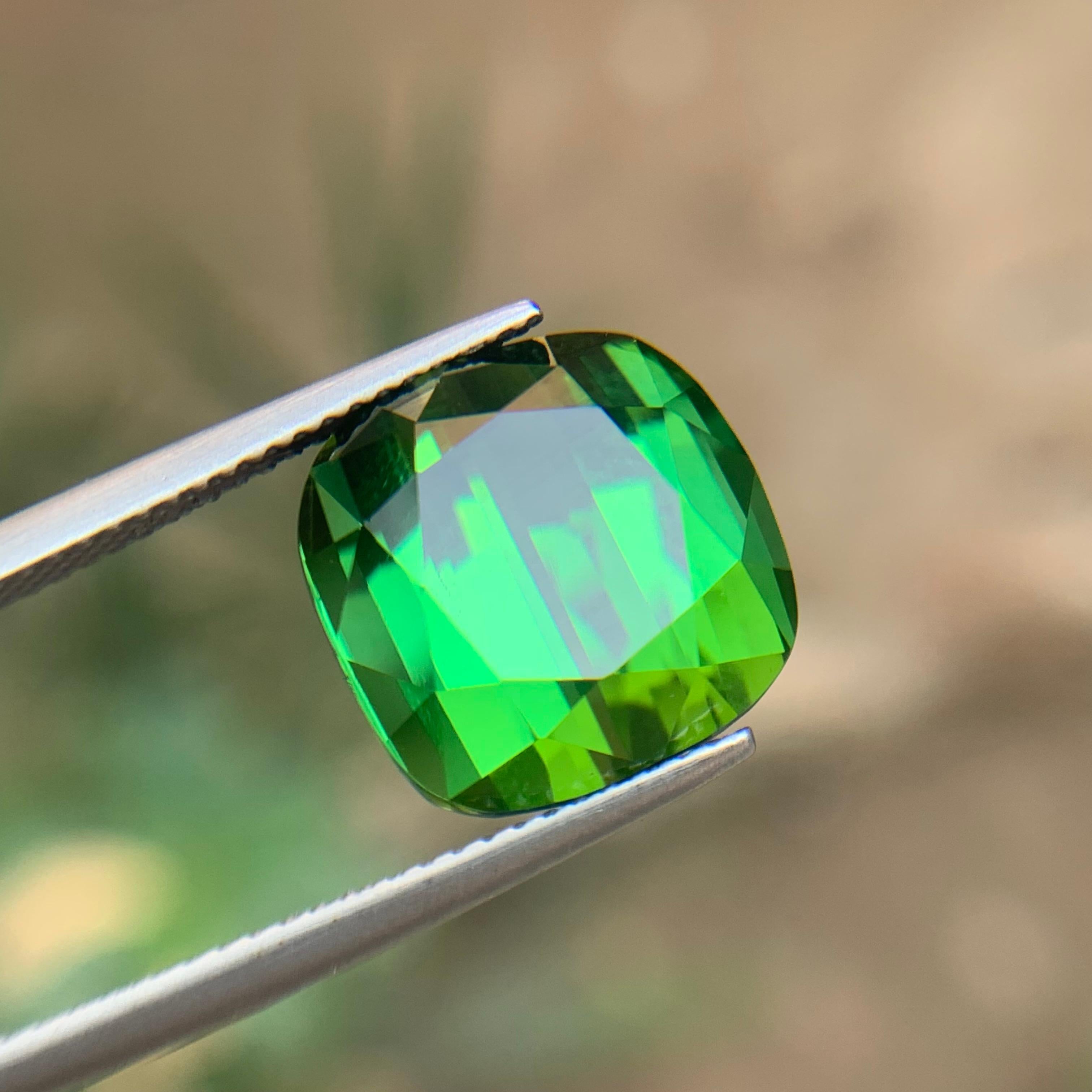 Lebendiger grüner Turmalin 12.50Ct Natürlicher loser Edelstein Cushion Cut-Ring-Schmuck im Angebot 6