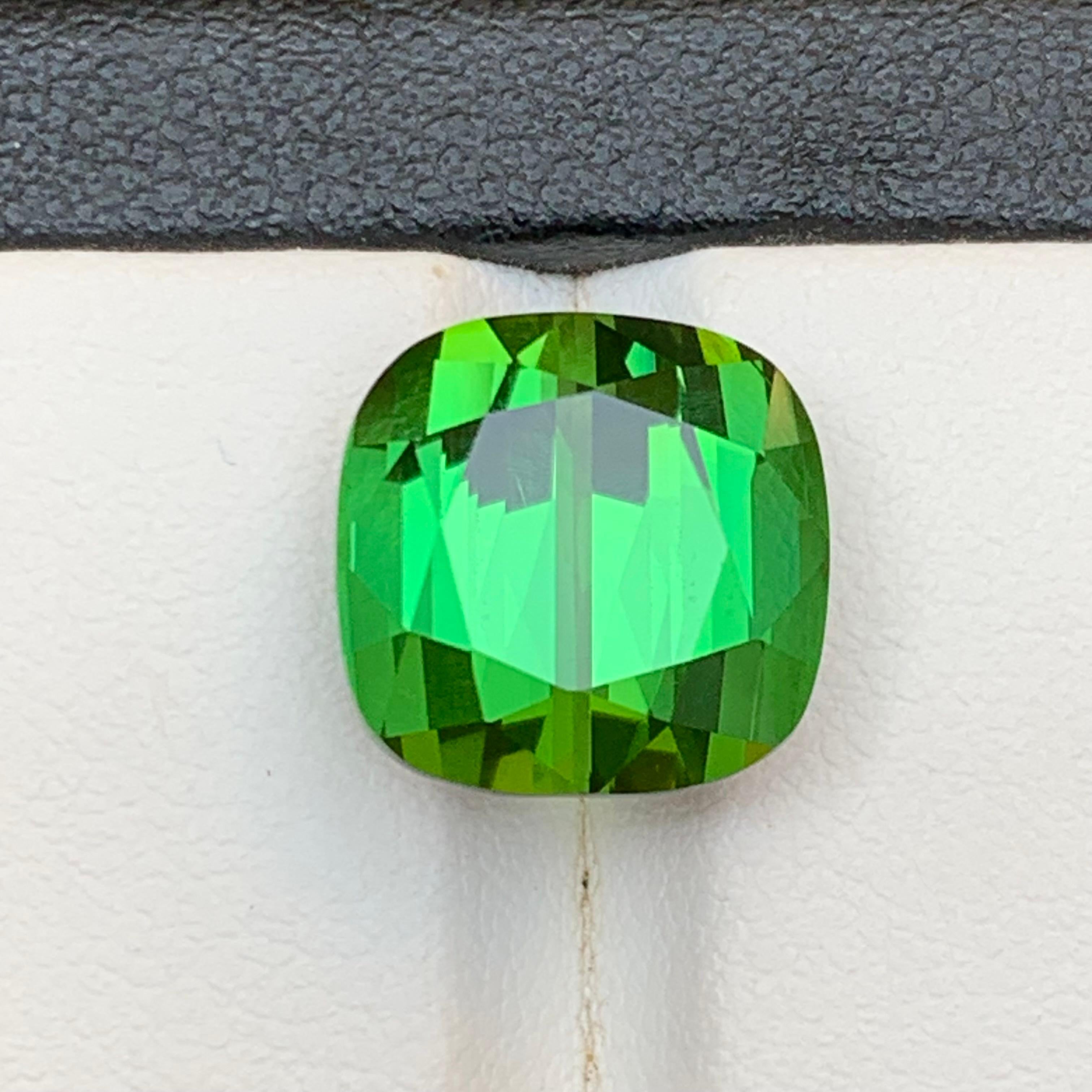 Lebendiger grüner Turmalin 12.50Ct Natürlicher loser Edelstein Cushion Cut-Ring-Schmuck im Angebot 7