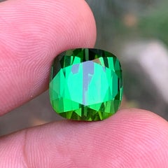 Vibrant Green Tourmaline 12.50Ct Natural Loose Gemstone Cushion Cut-Ring Jewelry