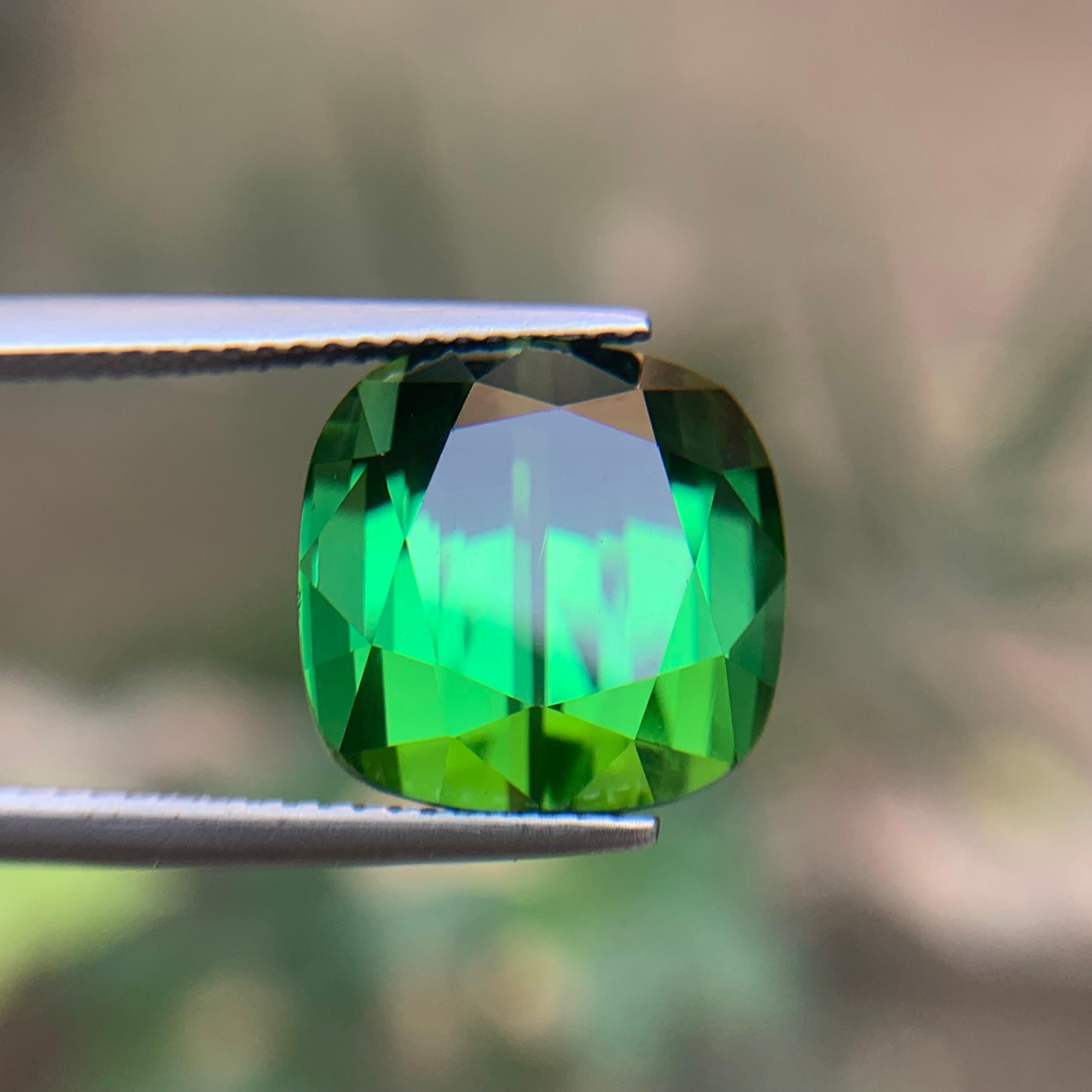 Lebendiger grüner Turmalin 12.50Ct Natürlicher loser Edelstein Cushion Cut-Ring-Schmuck im Angebot 2