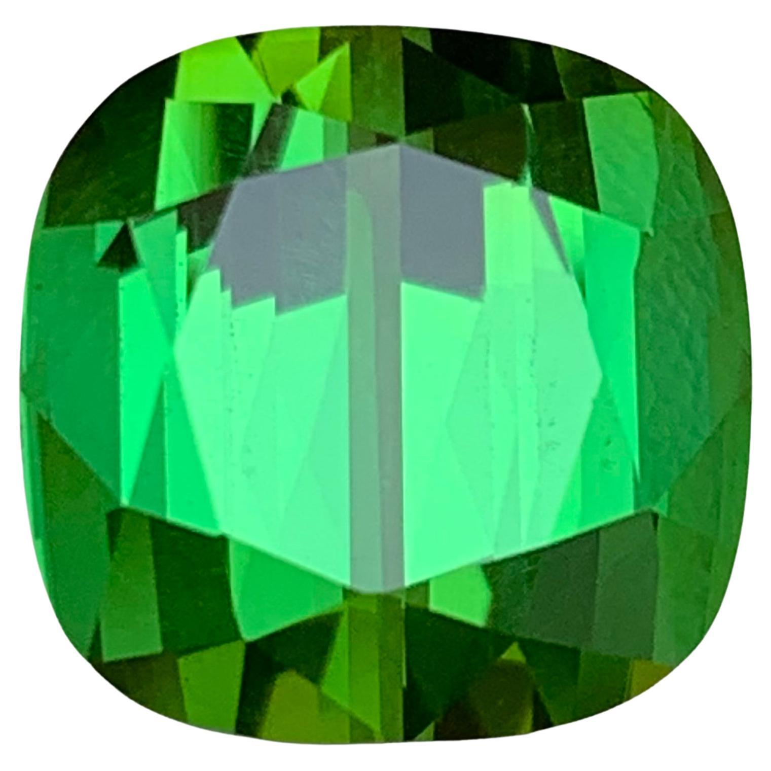 Lebendiger grüner Turmalin 12.50Ct Natürlicher loser Edelstein Cushion Cut-Ring-Schmuck