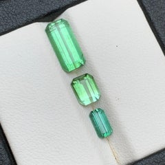 Vibrant Green Tourmaline 3.35 Ct Emerald Cut Loose Gemstone Parcel for Jewelry