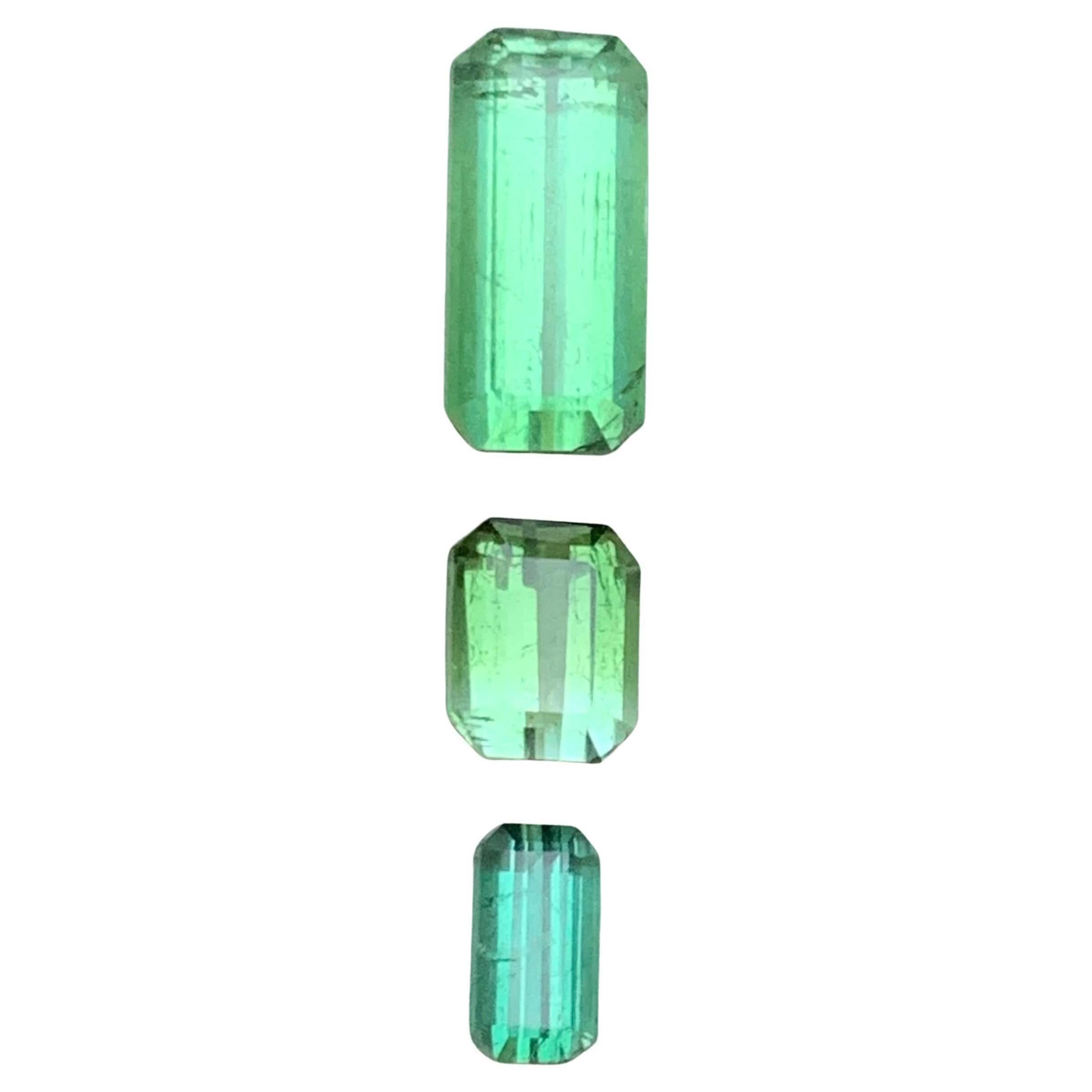 Vibrante tormalina verde 3,35 carati taglio smeraldo pacco di gemme sfuse per gioielli