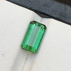 Vibrant Green Tourmaline 3.71 Carat Emerald Cut Natural Loose Gemstone for Ring