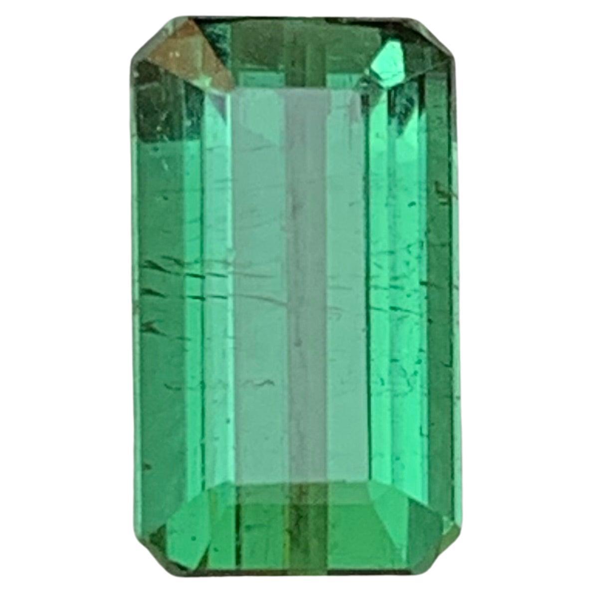 Vibrant Green Tourmaline 3.71 Carat Emerald Cut Natural Loose Gemstone for Ring