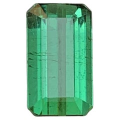 Vibrant Green Tourmaline 3.71 Carat Emerald Cut Natural Loose Gemstone for Ring