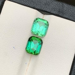 Vibrant Green Tourmaline 4 Carat Cushion Cut Natural Loose Gemstones for Jewelry