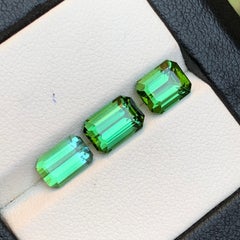 Vibrant Green Tourmaline 4.83 Ct Emerald Cut Loose Gemstone Parcel for Jewelry