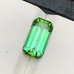 Turmalina Verde Vibrante 4,91 Quilates Talla Esmeralda Piedra Natural Suelta para Anillo