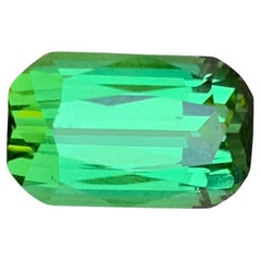 Vibrante tormalina verde da 5,39 carati, gemma naturale sciolta con taglio a cuscino per anello