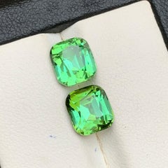 Turmalina verde vibrante 6,21 qt talla cojín piedras naturales sueltas para joyería