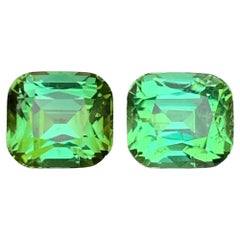 Vibrant Green Tourmaline 6.21 Ct Cushion Cut Natural Loose Gemstones for Jewelry