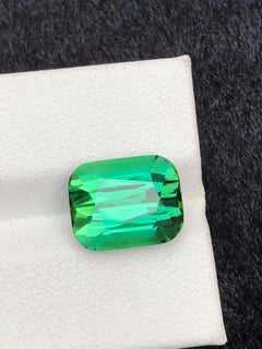 Vibrant Green Tourmaline 8.29 Carat Cushion Cut Natural Loose Gemstone for Ring