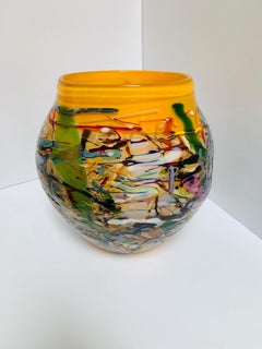Vibrant Hand Blown Art Glass Signed by Artist John Gerletti