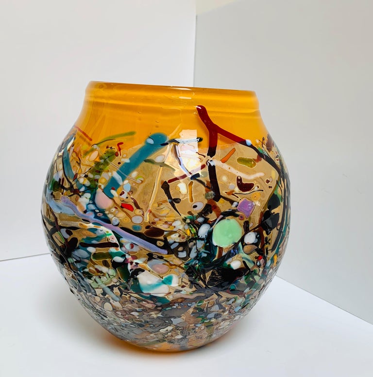 Vibrant Hand Blown Art Glass Signed by Artist John Gerletti at 1stDibs
