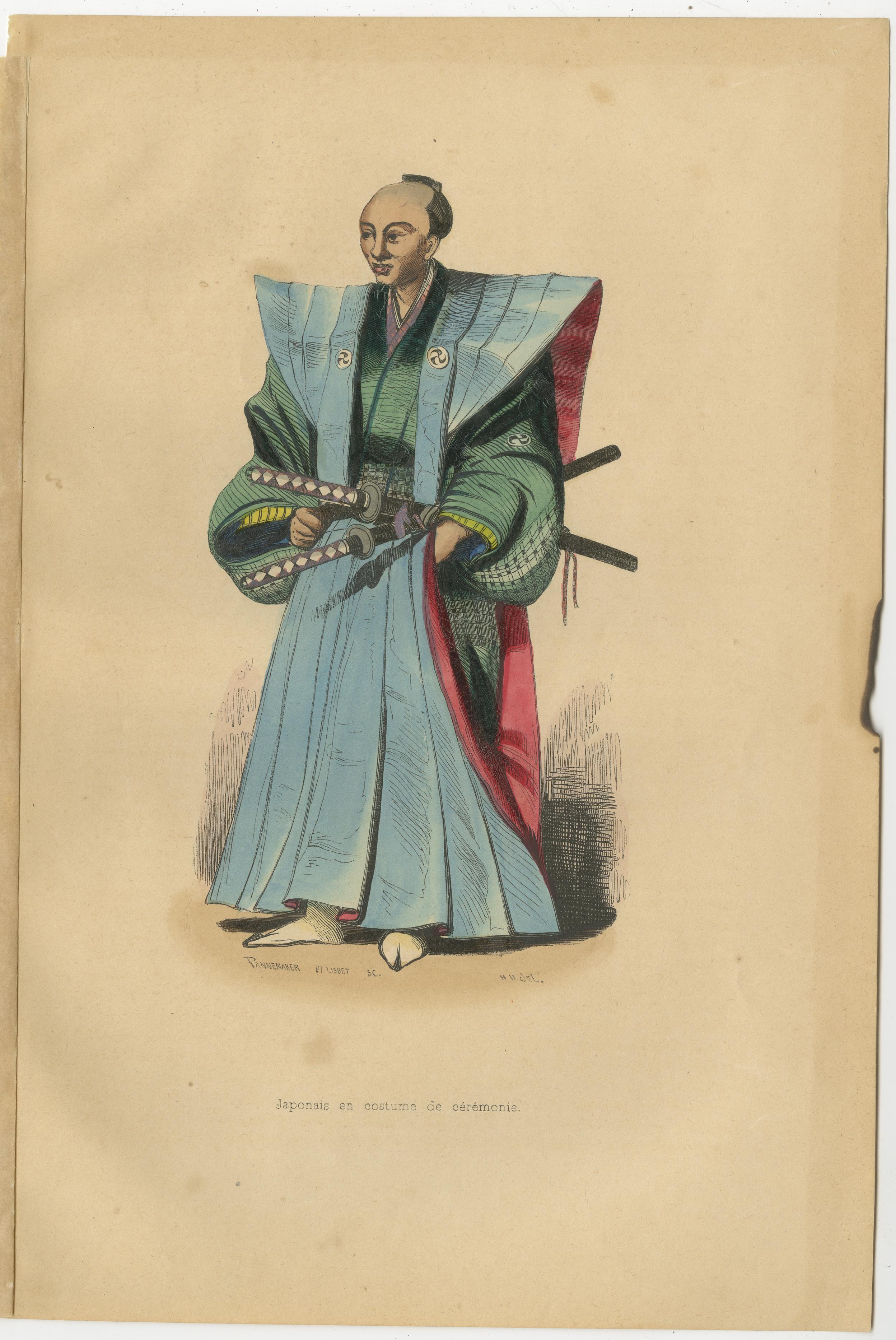 Vibranti rappresentazioni di costumi giapponesi del XIX secolo dal capolavoro di Auguste Wahlen

Queste stampe raffigurano vari personaggi della società giapponese, dall'umile famiglia di pescatori ai nobili, dai samurai cerimoniosi ai musicisti di
