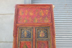 Puertas Pintadas de India Vibrantes en Marco Original, Arte de Pared