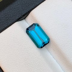 Vibrant Intense Blue Natural Indicolite Tourmaline Ring Loose Gemstone 1.90 CT