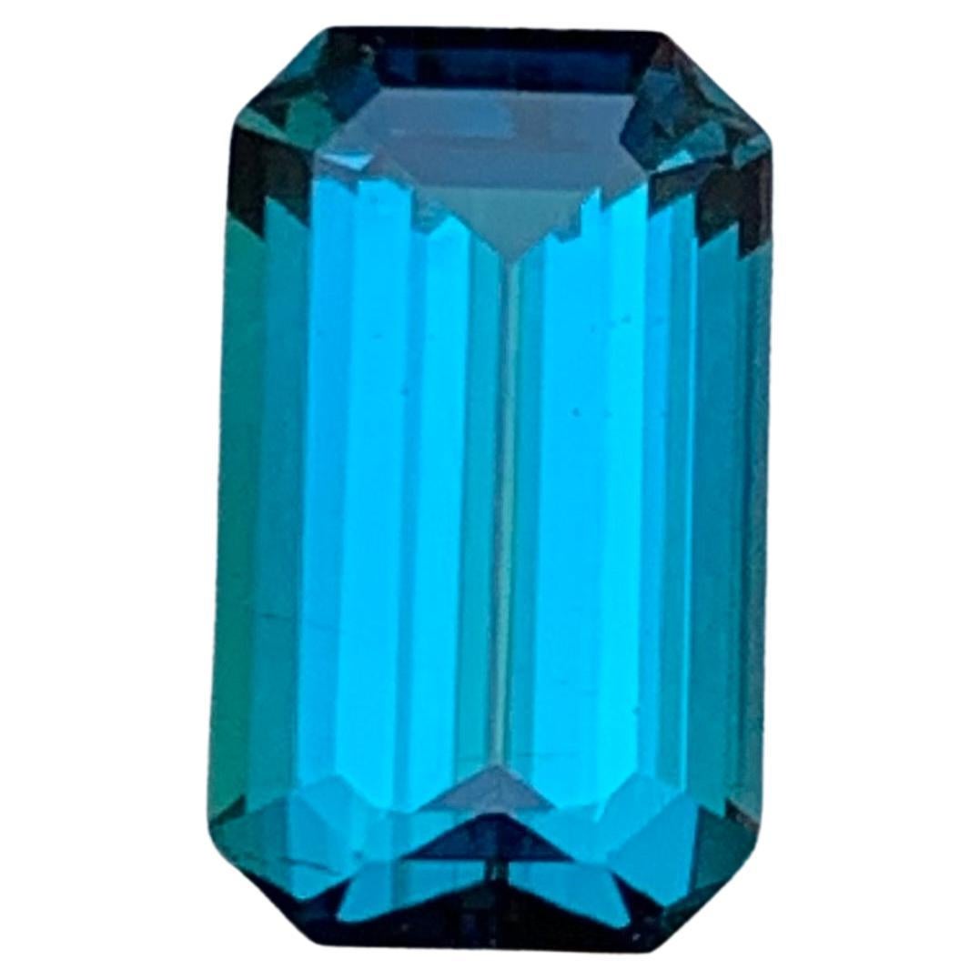 Vibrante Azul Intenso Turmalina Natural Indicolita Anillo Gema Suelta 1.90 CT