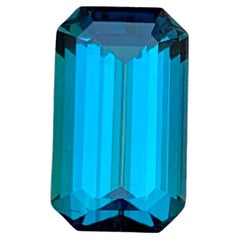 Bague en tourmaline indicolite naturelle bleu intense de 1,90 carat