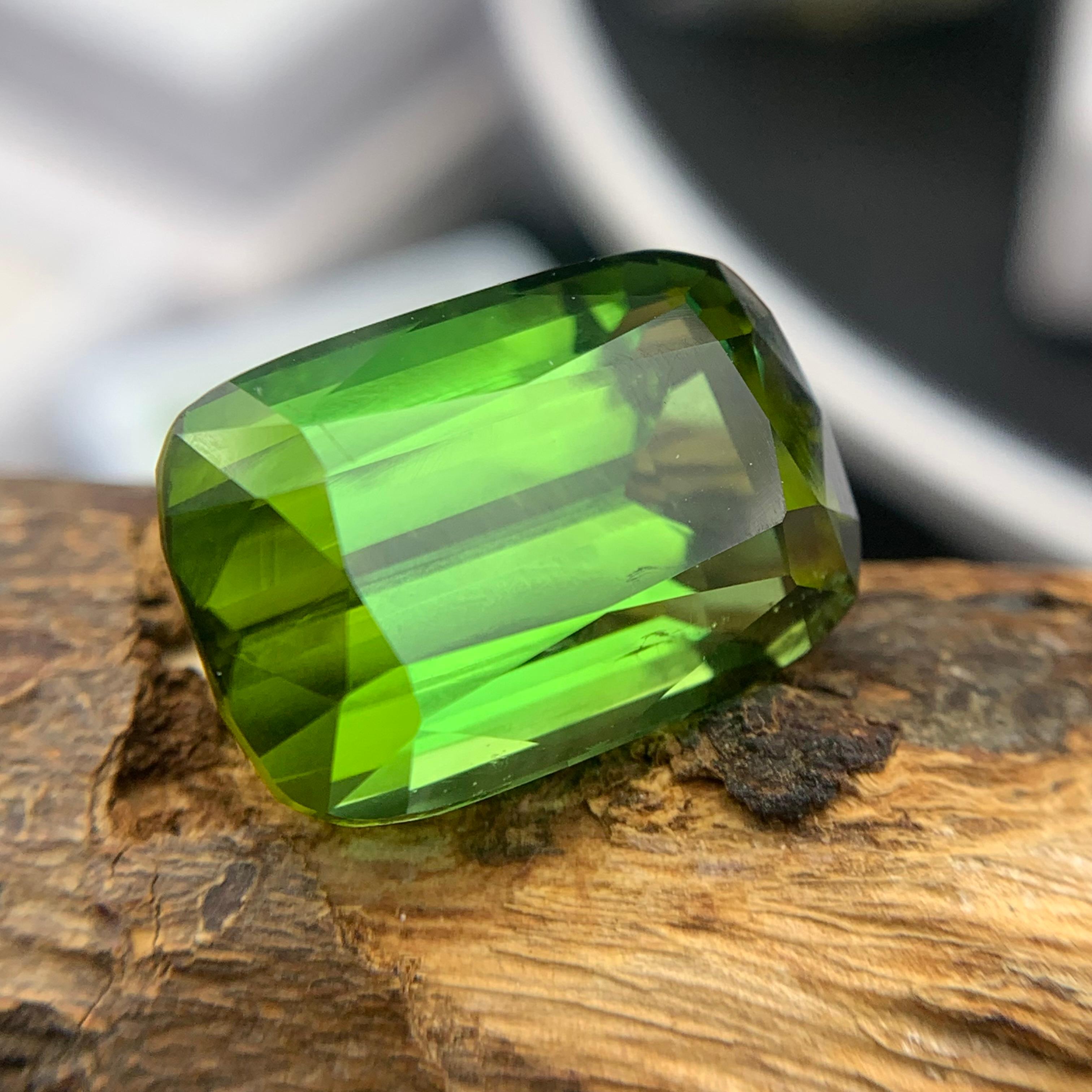 Taille coussin Pendentif taille coussin 16,70 carats en tourmaline naturelle verte intense et vibrante en vente