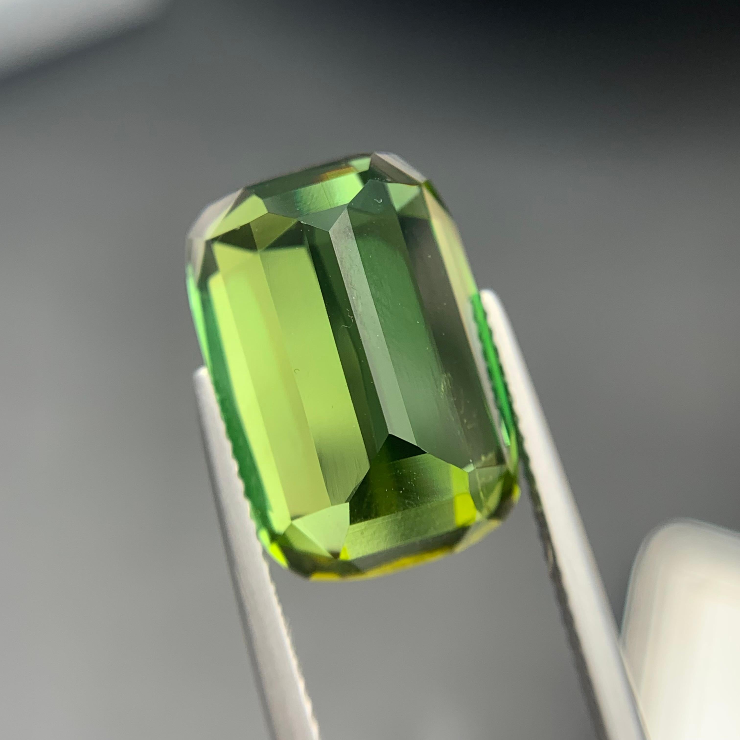 Pendentif taille coussin 16,70 carats en tourmaline naturelle verte intense et vibrante en vente 1